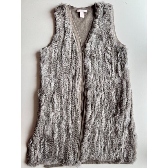 THE CASHMERE PROJECT Rabbit Fur 100% Cashmere Knit Long Vest Cardigan, Size L - Picture 5 of 15